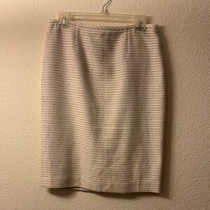 Calvin Klein Cream Striped Skirt